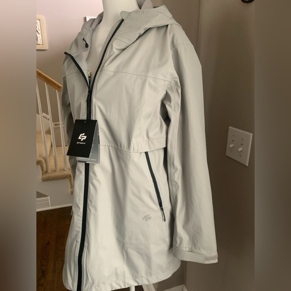 Women’s Light Gray XL Long Commuter Trench Jacket with Zip Closure - Picture 2 of 9
